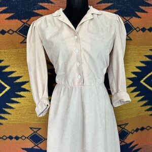 VTG 80’s Stuart Alan Petites Shirt Dress. Midi. Collared. Size 8. Cottage. USA